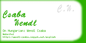 csaba wendl business card